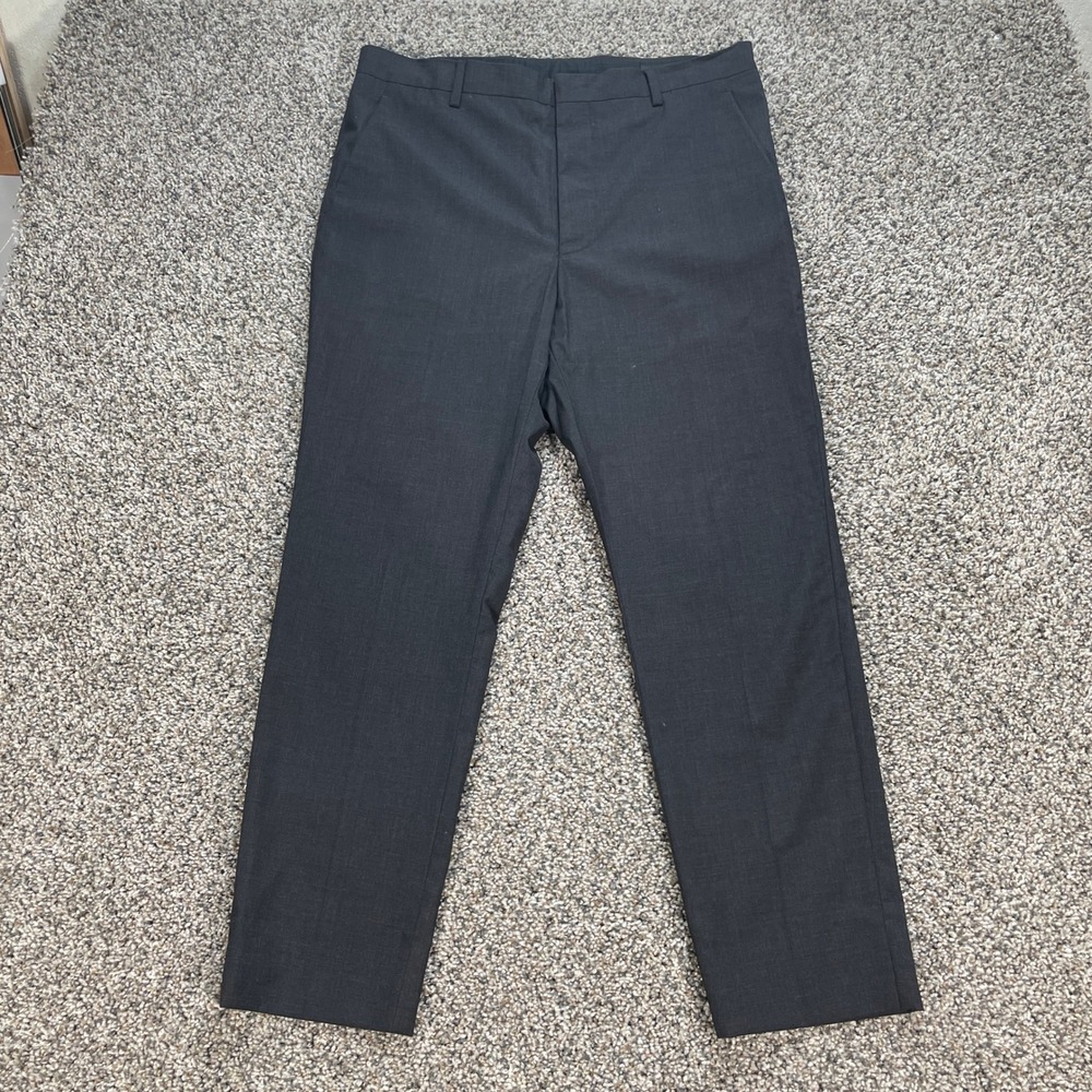 Prada Milano Men's 36x28 Virgin Wool Dress Pants Trousers Charcoal Gray
